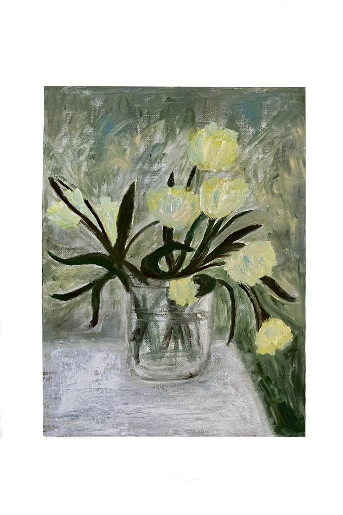 Floral in vase - oil painting